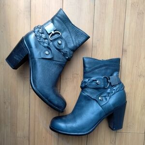 Kemal Tanca Women's Blue Genuine Leather Ankle Boots Size 37 (US 7)